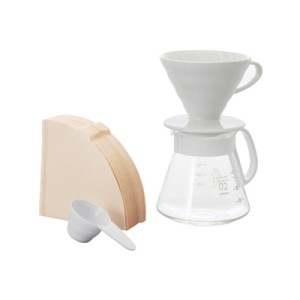 Hario V60 02 Seramik Kahve Demleme Seti “Beyaz”